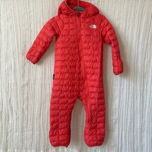 The North Face Bright Red Baby/Toddler Footie Thermoball Eco